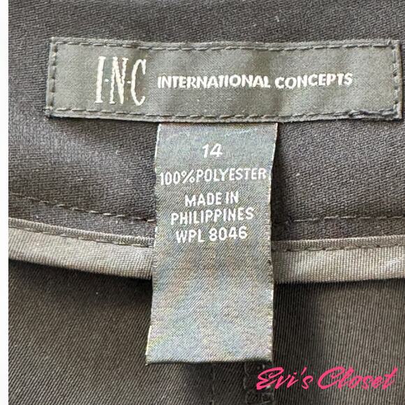 INC International Concepts Women's Cropped Black Light Weight Pants Sz 14 - Picture 5 of 6